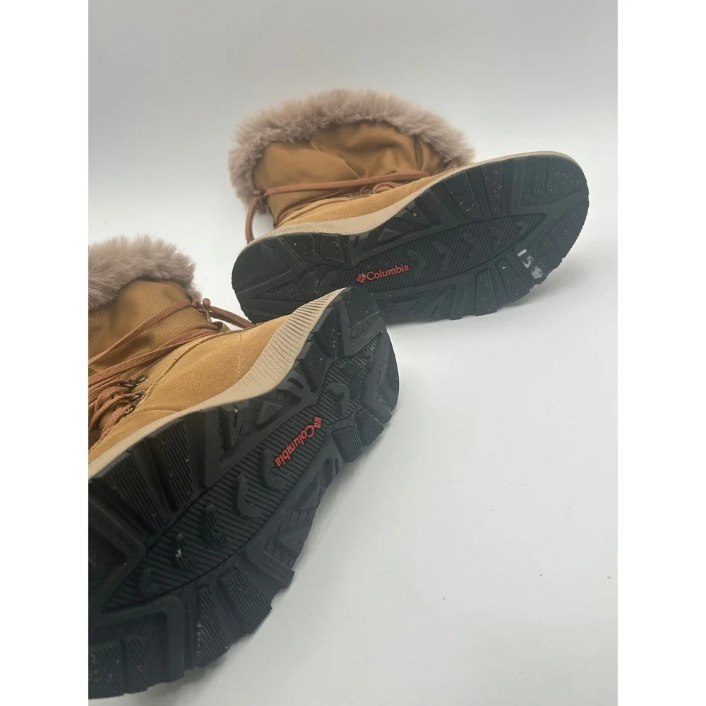 Columbia Paninaro Omni-Heat Tall Winter Boots Elk Brown Suede BL0150-286 Size 6